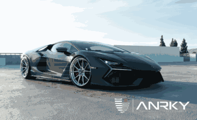 Black luxury car with ANRKY custom forged wheels